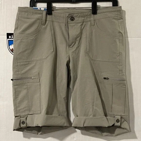 BRAND NEW Kuhl Women's 10 Gray Outdoor Cargo Hiking Shorts - Picture 3 of 4